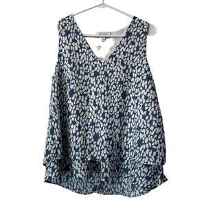 Gilli Womens Blue and White Tank Top Sleeveless Size Medium Beach Travel Cottage